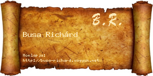 Busa Richárd névjegykártya