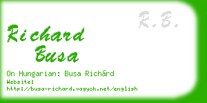 richard busa business card